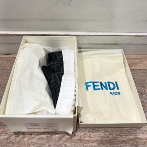 SOLD. FENDI Fabric Slip on Junior Sneakers With FF Logo